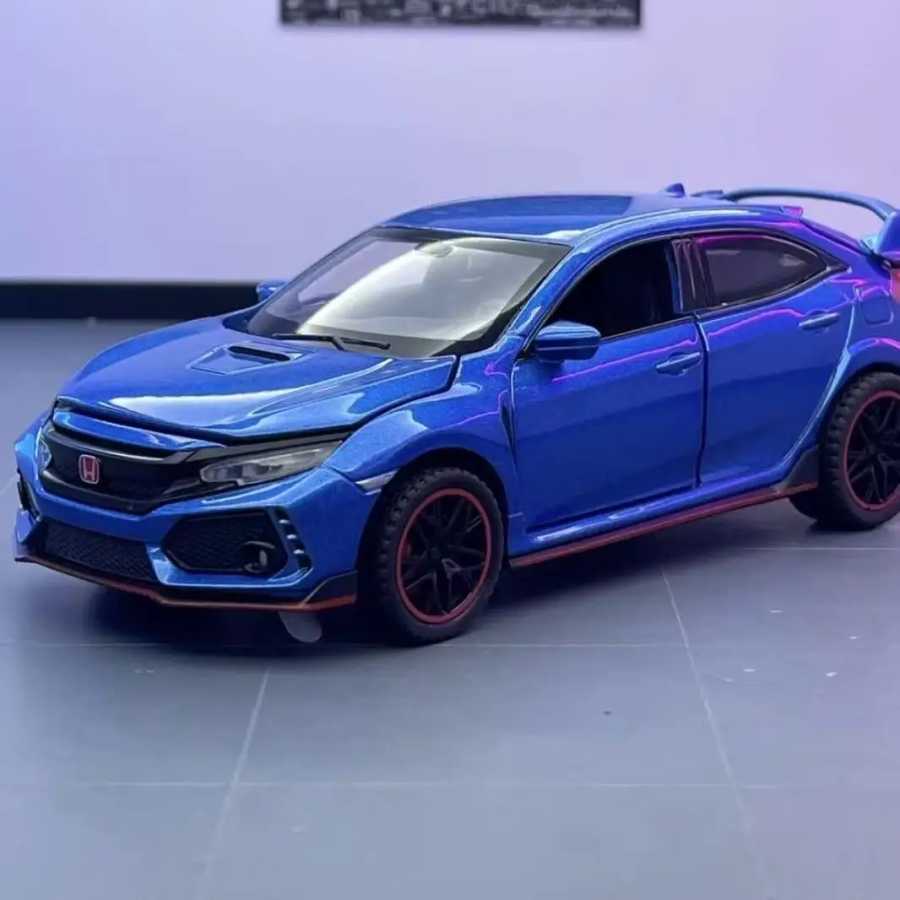 1:32 HONDA CIVIC TYPE-R литая под давлением модель автомобиля игрушечные транспортные средства металлическая модель со звуком и светом коллекция игрушек для детей Рождественский подарок 