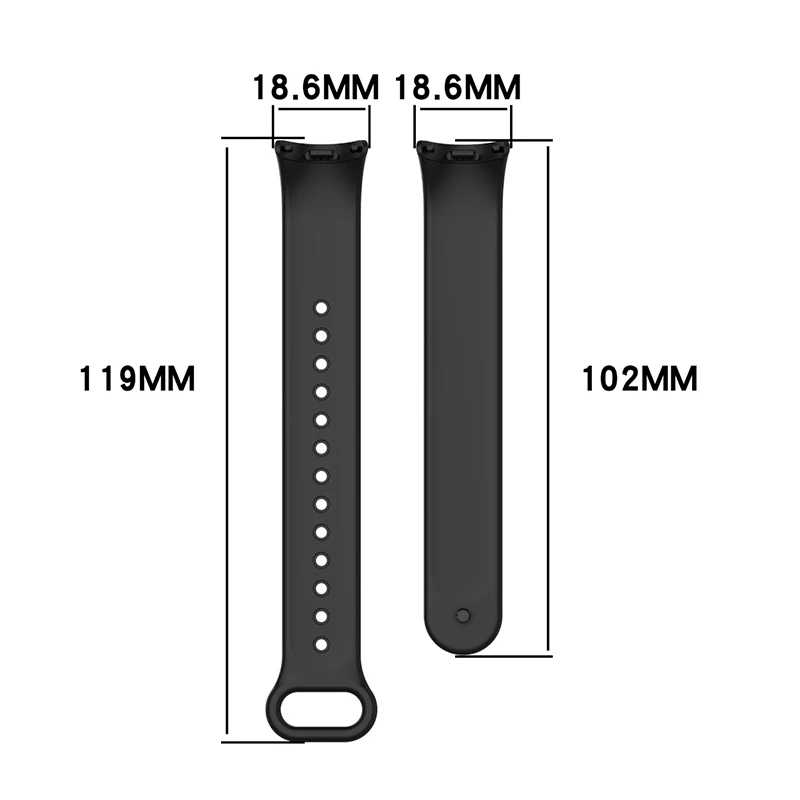 Фотография №3 товара Силиконовый ремешок для Xiaomi Mi Band 9/8 NFC, спортивный резиновый