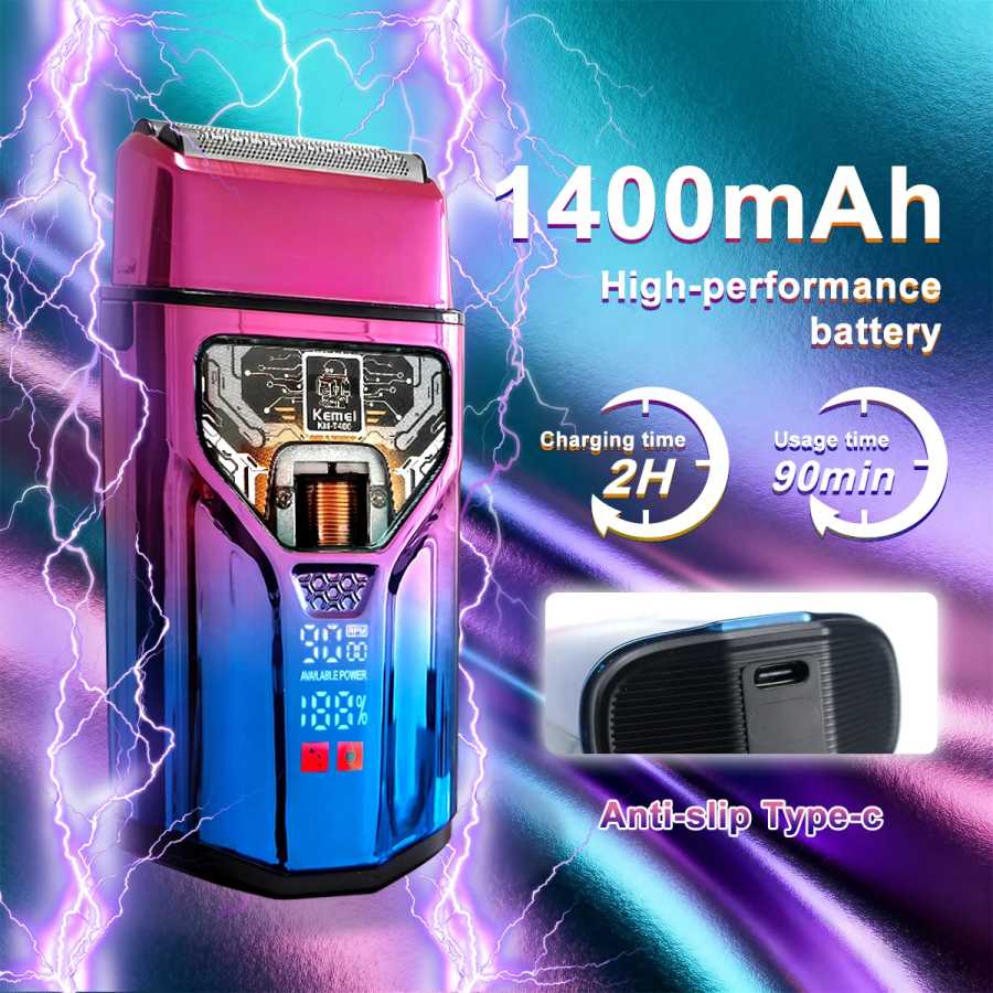 Фотография №4 товара KEMEI KM-T400 Двойная фольга 9000 об/мин 5 Вт Двигатель магнитной