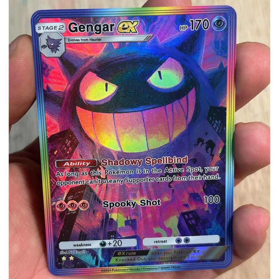 3 шт./компл. Ex HP170 Gengar DIY аниме PTCG коллекционная карта английский жуткий снимок рефрактивная цветная вспышка рельефная карта детские подарки игрушка Хобби и коллекционирование