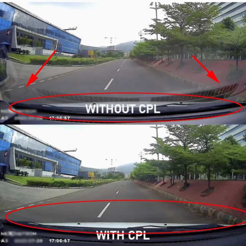 Фотография №3 товара Для 70mai Dash Cam A800SE CPL фильтр уменьшает блики отражает