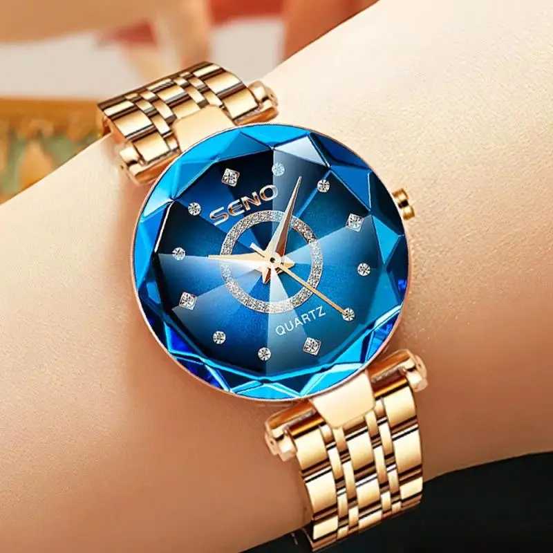 SENO Ocean Star женские часы с кристаллами 2025, лучший бренд, роскошные женские часы-браслет из розового золота, женские наручные часы Relogio Feminino Женские часы