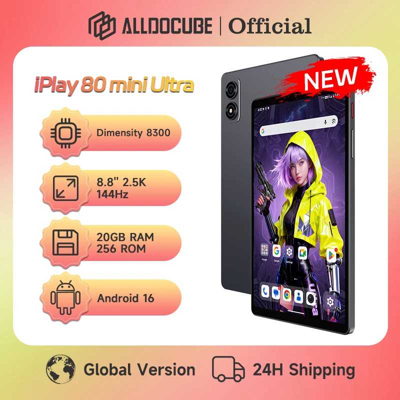 Игровой планшет ALLDOCUBE iPlay 80 mini Ultra 8.8'' 2.5K 144Hz Dimensity 8300 20GB RAM 256GB ROM Android 16 7200mAh 5G LTE Планшеты
