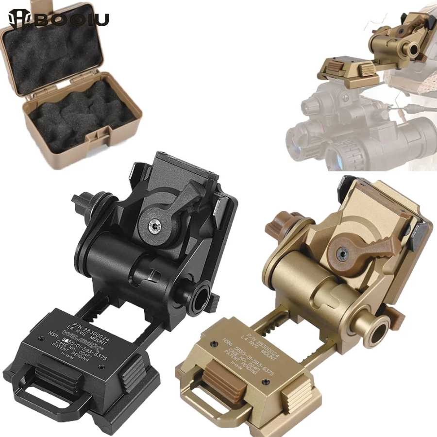 BOOIU L4G24 NVG металлический/нейлоновый держатель для шлема, крепление для очков ночного видения, спортивный тактический кронштейн для шлема на открытом воздухе для PVS15/18 Аварийные средства безопасности