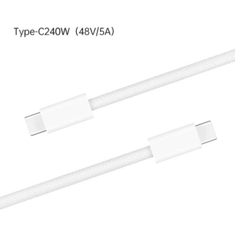 Фотография №2 товара Кабель USB-C на USB-C 240 Вт для быстрой зарядки, плетеный,