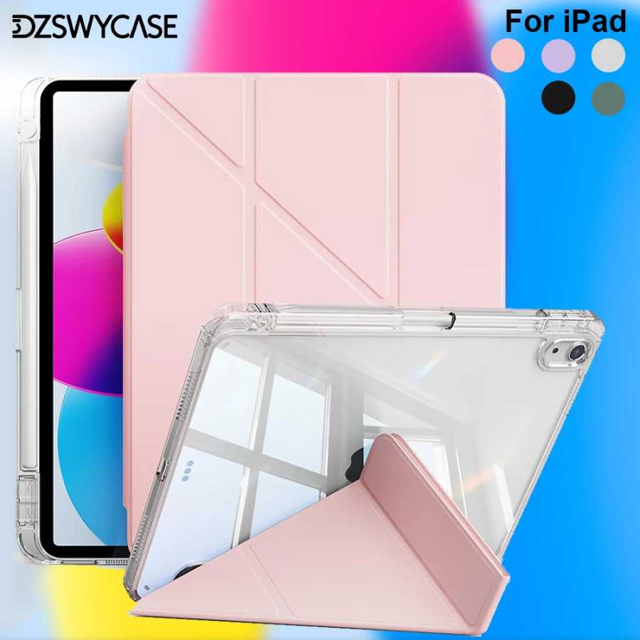 Чехол для iPad 10-го поколения 10.9 A16, 11-го поколения, Air 11 M2 3 4, Air 10.9, Pro 11 M5, 9/8/7-го поколения 10.2, 5/6-го поколения 9.7, Mini 6/7 с Y-образной подставкой Аксессуары и запчасти для планшетов