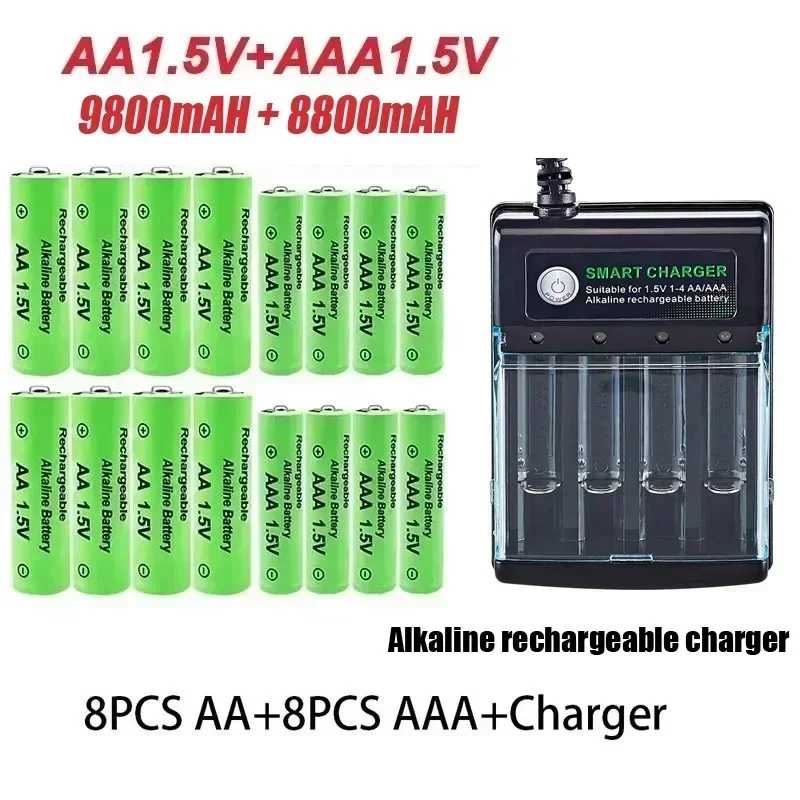 Фотография №4 товара Оригинальная аккумуляторная батарея 1,5 В AA 9800 мАч + AAA