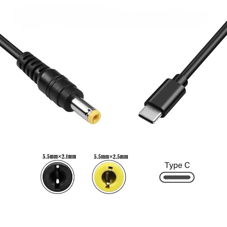 USB C PD Кабель для зарядного устройства Type-C Male to DC5.5x2.1 5.5x2.5mm 9V 12V 15V 20V Шнур питания для маршрутизаторов Динамик Камера видеонаблюдения LED Аксессуары и запчасти