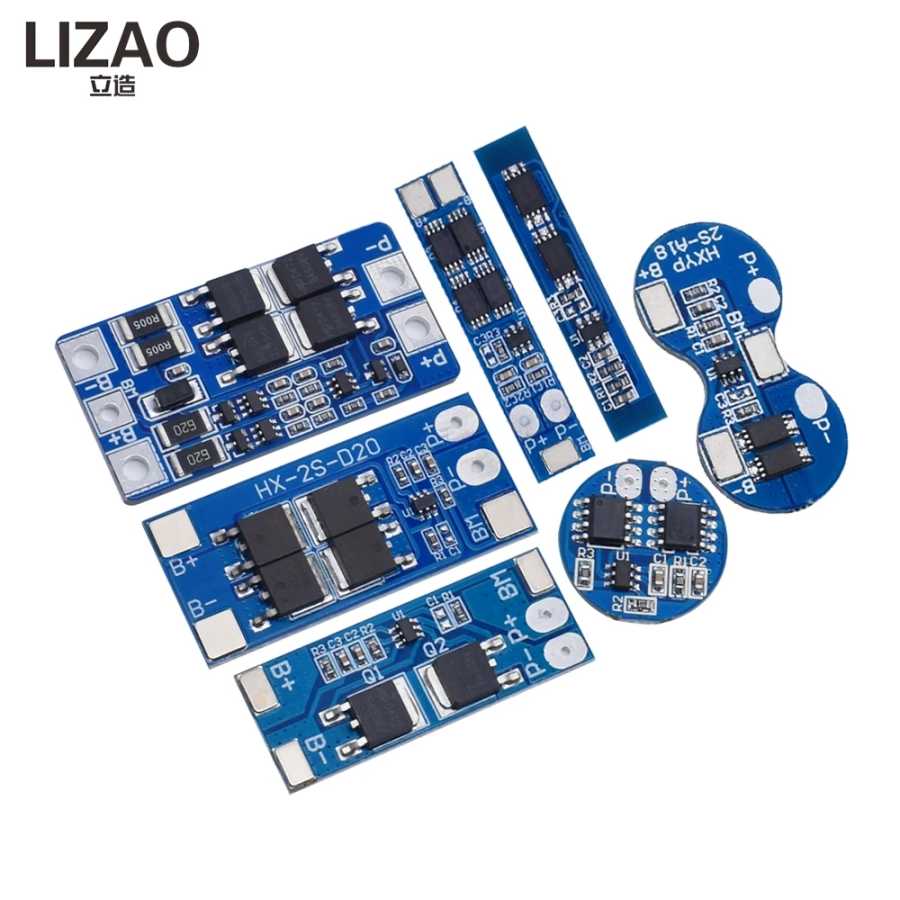 Фотография №1 товара Плата защиты Li-ion аккумуляторов LIZAO 2S 3A-20A 7.4V/8.4V 18650, BMS