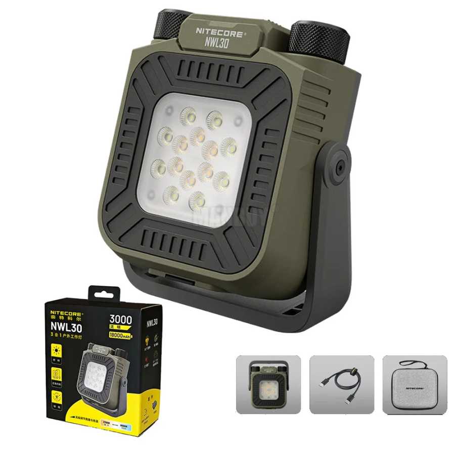 Фотография №1 товара Распродажа NITECORE NWL30 3000LM Встроенный аккумулятор 18000 мАч Уличный рабочий