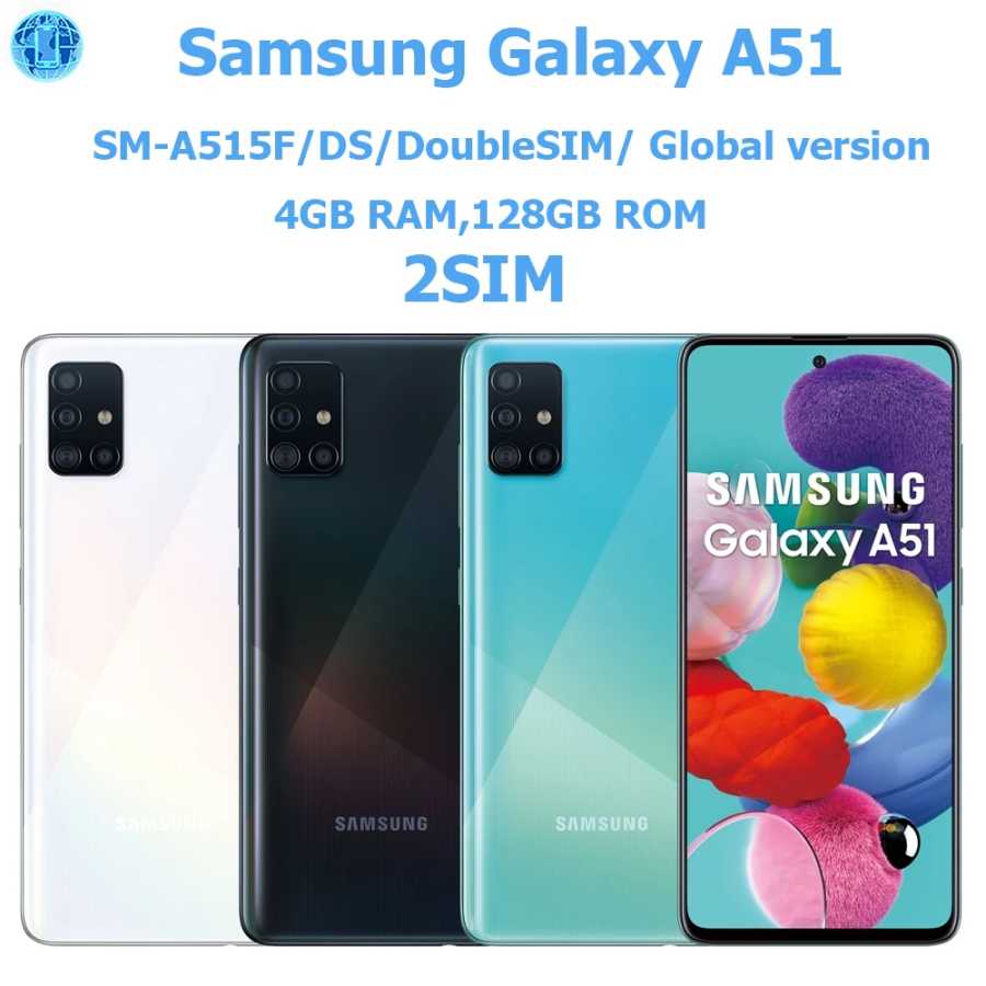 Смартфон Samsung Galaxy A51, 2SIM, европейская версия, 6,5-дюймовый AMOLED-экран, 4 ГБ, 128 ГБ, Samsung Android PhoneNFC, оригинальная разблокировка Б/У и восстановленные телефоны