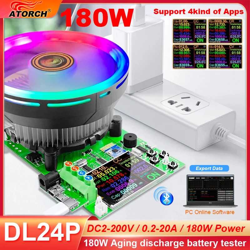 DL24/P Цвет 2,4 "DC USB-тестер электронная нагрузка литиевая батарея монитор разряда заряд измеритель мощности проверка источника питания приложение Инструменты для измерения и анализа