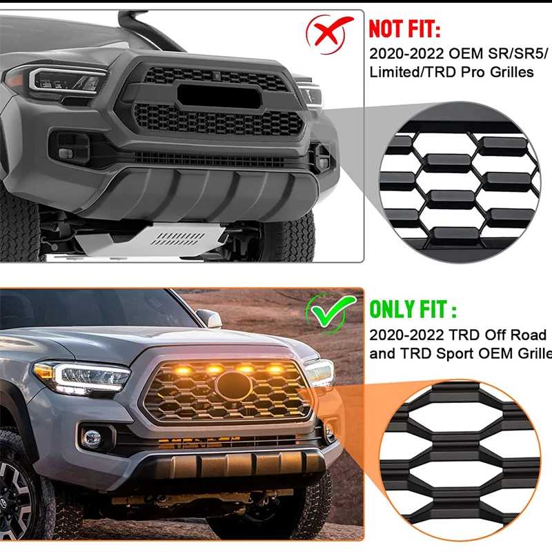Фотография №4 товара 4 шт., автомобильная Передняя решетка для Toyota Tacoma TRD Sport