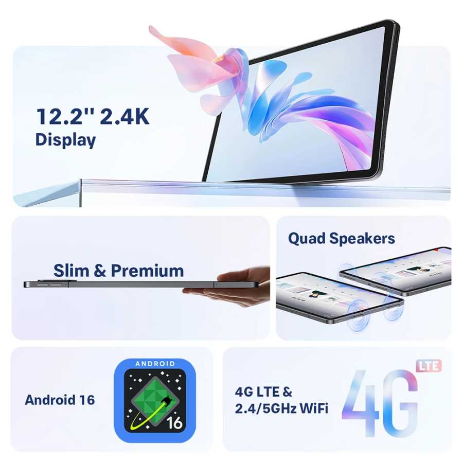 Фотография №1 товара Планшет модели 2026 года Tab A12 Pro: Android 16, 12.2