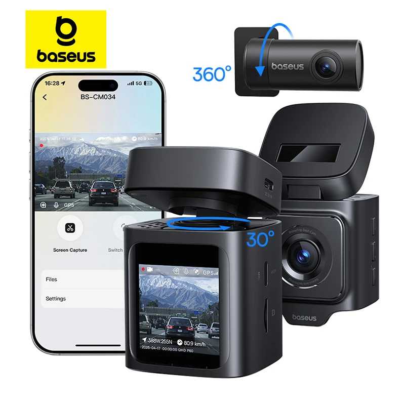 Baseus PrimeTrip VD1 3K Видеорегистратор Передняя и задняя HD-камера ночного видения Встроенный GPS Galileo 140FOV Поддержка 24H Парковочная автомобильная камера Автоэлектроника