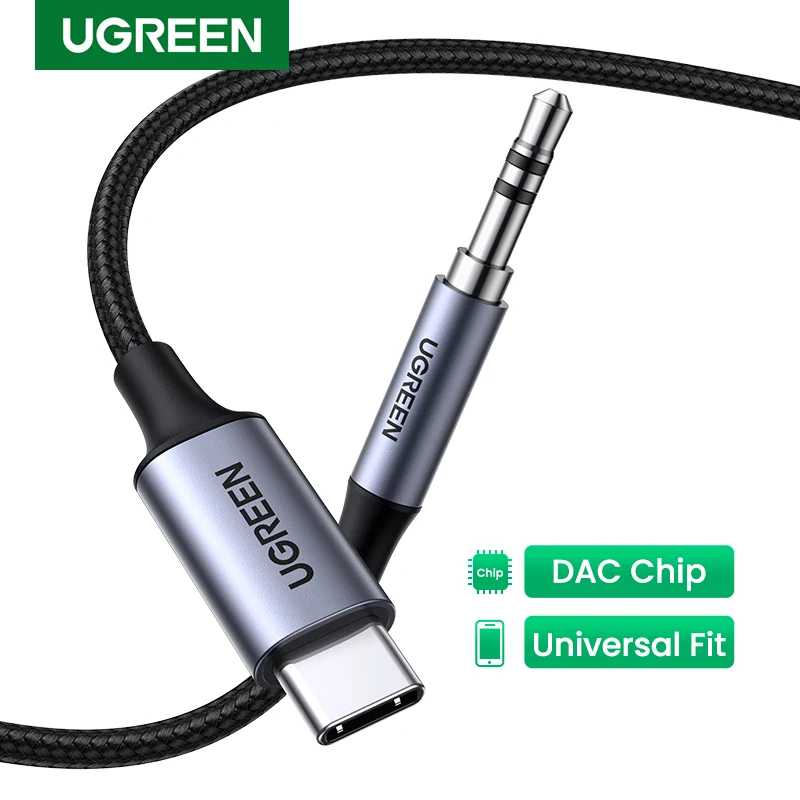 UGREEN USB C to 3,5 мм аудио Aux кабель типа C 3,5 мм разъем для наушников адаптер автомобильный вспомогательный стерео шнур для iPad телефона Аксессуары и запчасти