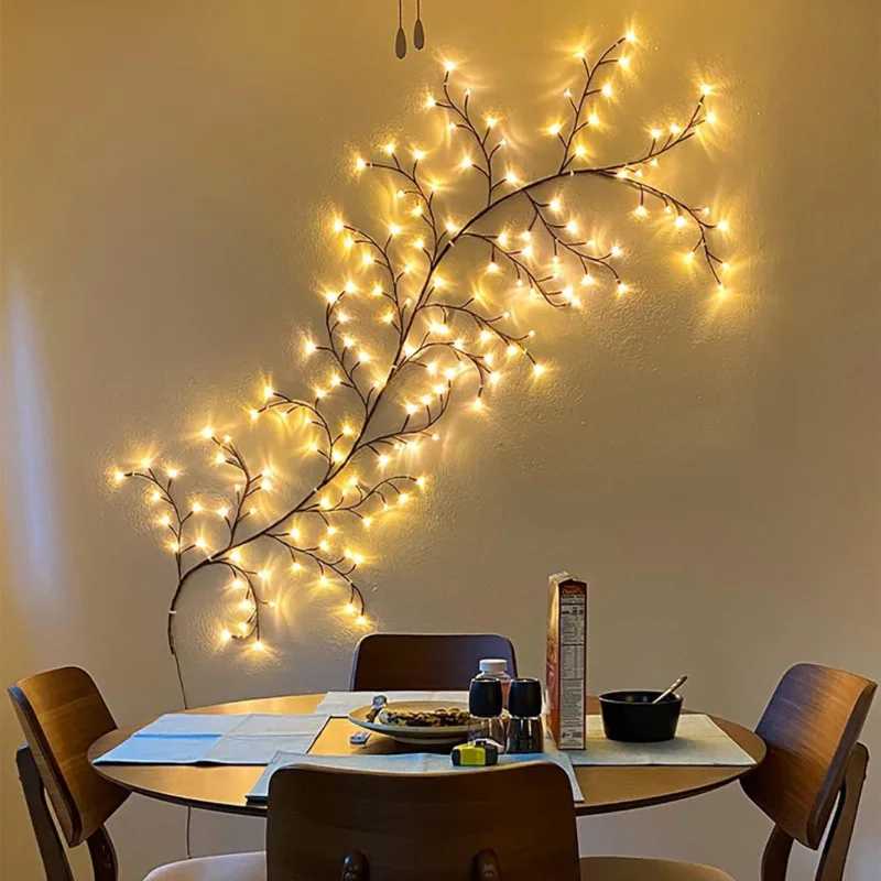 72LED/96LED лампа для ветки дерева с питанием от USB DIY праздничный свет для виноградной лозы для украшения дома огни ивы Новинка освещения（новинка）