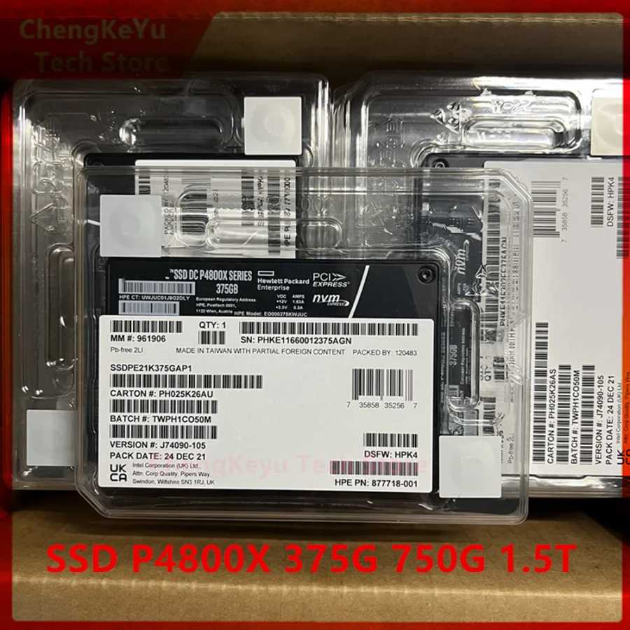 Новый и оригинальный твердотельный накопитель P4800X 375G 1.5T 750G U.2 для Intel OPTANE NVME PCIE3.0, сверхвысокая долговечность, стабильный твердотельный накопитель Электронные знаки