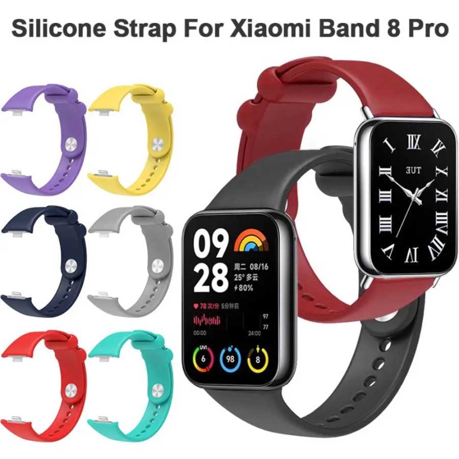 Ремешок силиконовый для Xiaomi Band 8 Pro, сменный Браслет для смарт-часов Mi Band 8 Pro, аксессуары для часов 