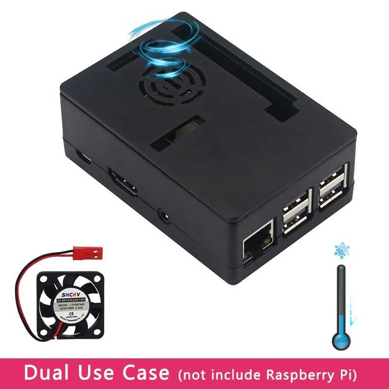 Новейший чехол для Raspberry Pi 3, 3,5 дюйма, пластиковый чехол, корпус, вентилятор охлаждения 5 В, чехол из АБС-пластика для сенсорного экрана Компьютерные комплектующие