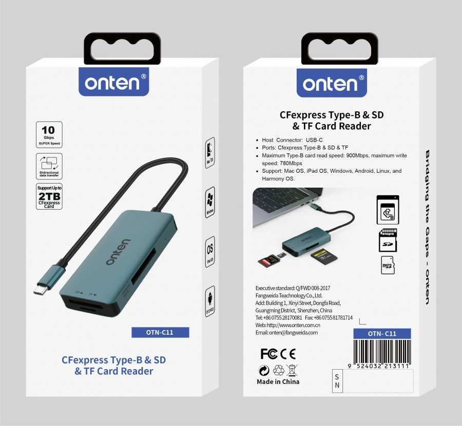 Фотография №5 товара ONTEN оригинальный OTN-C11 TYPE C CFexpress Type-B, SD и TF