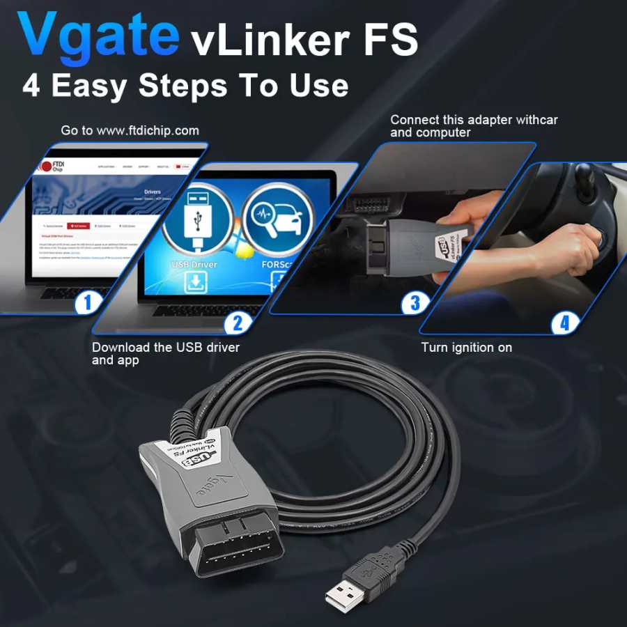 Фотография №5 товара Автомобильный диагностический сканер Vgate vLinker FS ELM327 для Ford FORScan