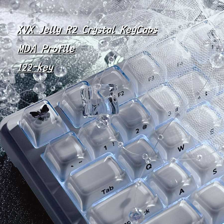 Клавиатура XVX Jelly R2 с боковой печатью, полупрозрачные MDA-профили, корейские/русские клавиши (122 клавиши) Компьютерная периферия