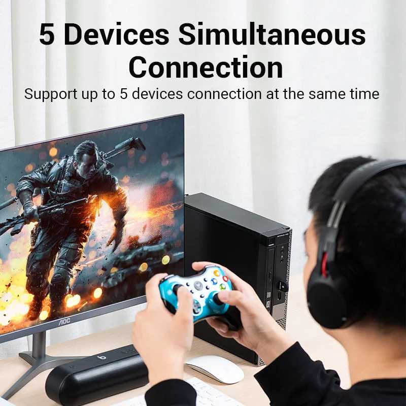 Фотография №5 товара Беспроводной адаптер Vention USB Bluetooth 5.0 для ПК Windows 7/8/8.1/10/11