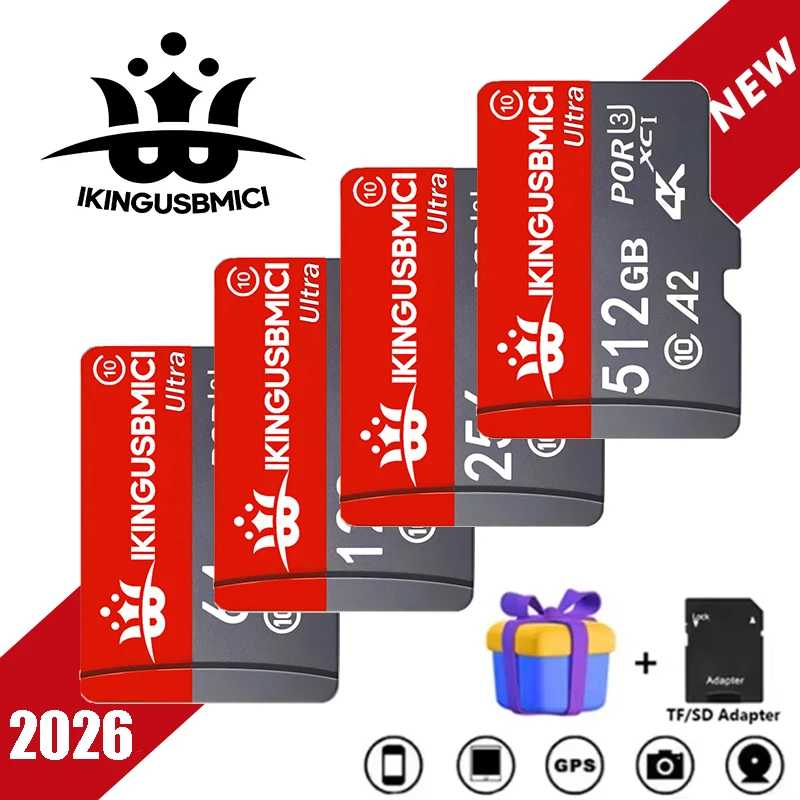 Карты памяти и карты Micro SD, SD-карты, TF-карты, сверхскоростные универсальные карты 16 ГБ / 32 ГБ / 64 ГБ / 256 ГБ для камер Gopro и дронов Хранение данных