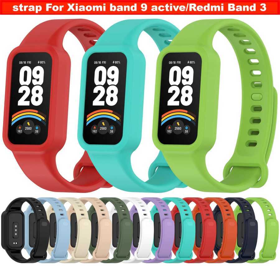 Силиконовый ремешок для Xiaomi Smart Band 9, активный ремешок, аксессуары для умных часов, браслет для Redmi Band 3, ремешок для часов Xiaomi, чехол Умная электроника
