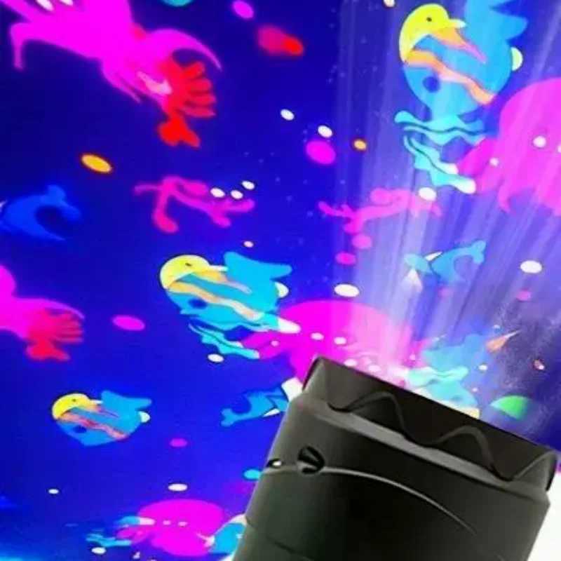 Проектор с океанским узором, USB LED-лампа с вращающимся эффектом, атмосферная лампа для сада, декор для вечеринок и праздников Новинка освещения（новинка）