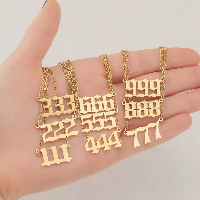 Ожерелья с номером ангела из нержавеющей стали Lucky Numbers 111 222 333 444 555 777 888 999 666 000 Ожерелье с подвеской Ювелирные изделия Бижутерия