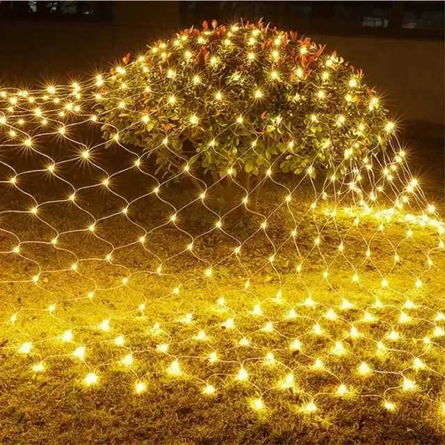Фотография №4 товара 6x4M 3x3M светодиодный сетчатый светильник, рождественский светильник для оконных занавесок,