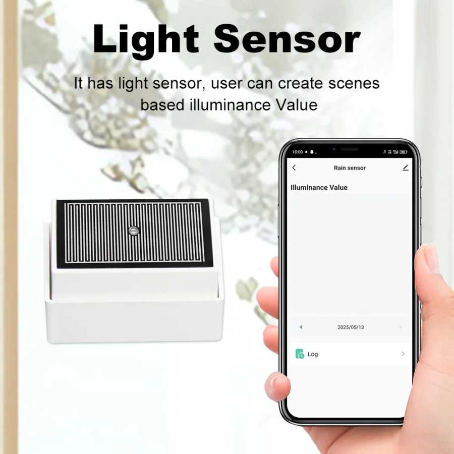 Фотография №4 товара 2 in 1 Tuya Zigbee Raindrop Sensor Brightness Light Detector