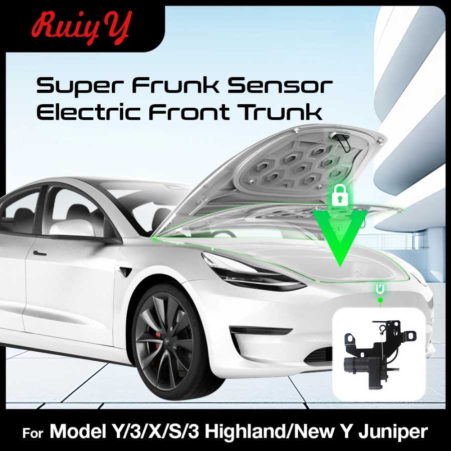 Для Tesla Model 3 Y S X Highland 2025, электрическое всасывание, передний багажник, закрывающее устройство, электрический замок с мягким закрыванием, автоматический замок Новая Энергия транспортного средства Детали и аксессуары