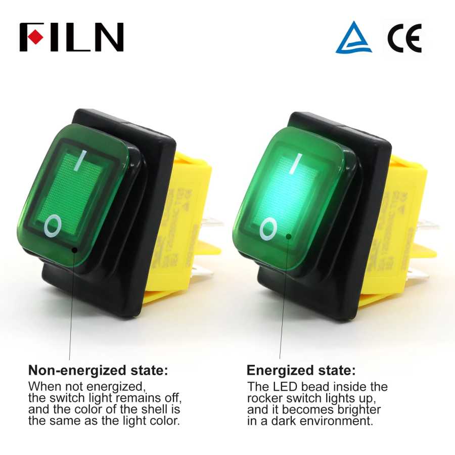 Фотография №1 товара FILN 30A 12V 24V 110V 220VLED Кулисный переключатель Водонепроницаемый IP65