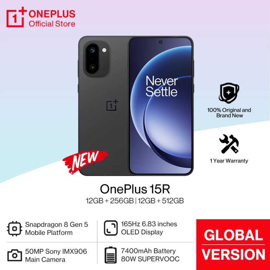 Все новые смартфоны OnePlus 15R, глобальная версия, Snapdragon 8 Gen 5, аккумулятор 7400 мАч, 80 Вт, SUPERVOOC, 165 Гц, дисплей, Bluetooth 6,0 Мобильные телефоны