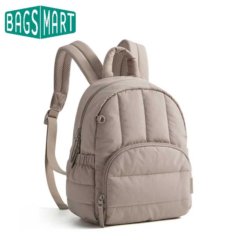 Мини-рюкзак BAGSMART для женщин, легкий пуховик, небольшой рюкзак, кошелек, стеганый повседневный дорожный рюкзак, милая водонепроницаемая сумка для книг Рюкзак