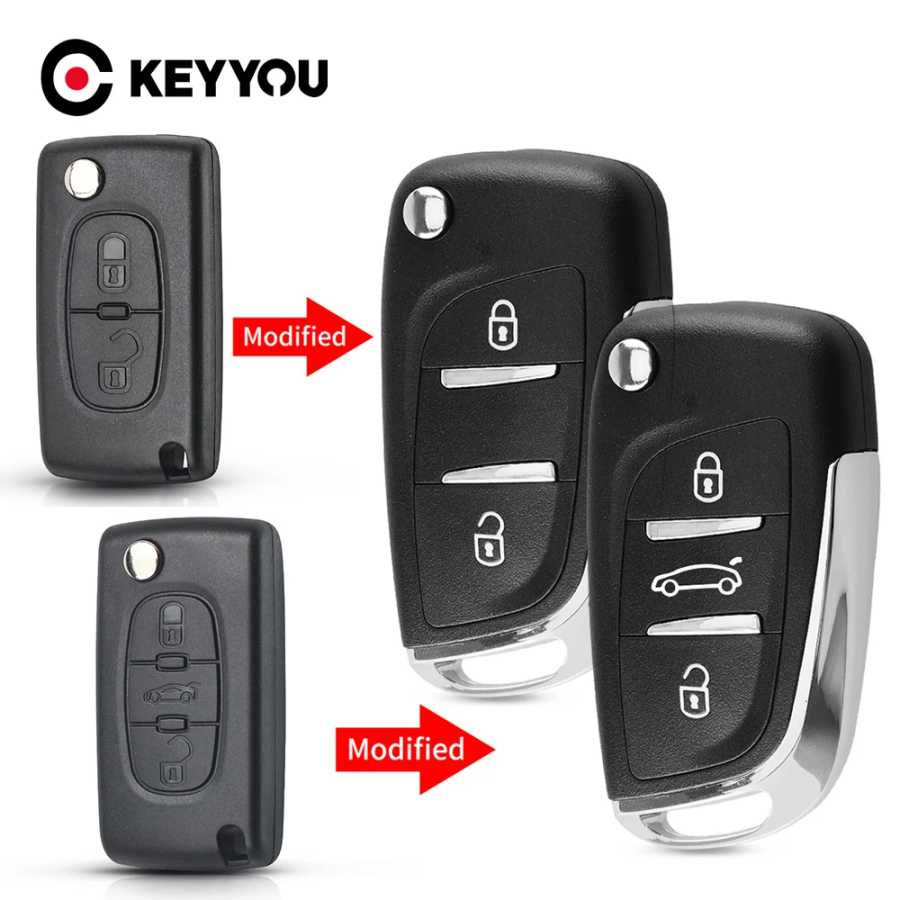 Модифицированная версия ключа автомобиля KEYYOU для Peugeot 307 408 308 для Citroen C-Triomphe C-Quatre C2 C3 C4 C5 Berlingo CE0536 CE0523 Стартеры