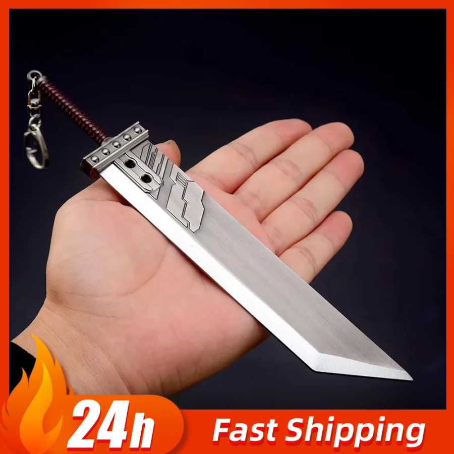 22 см Buster Sword Fantasy Game Weapon Cloud Strife Game Металлический меч Модель оружия Домашний орнамент Самурай Керамбит Knafe Crafts Toy Активные игры и спорт