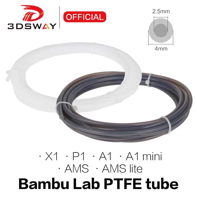 Для Bambu Lab P1P AMS A1 мини-3D-принтер Трубка из ПТФЭ Тефлоновая труба Экструдер Боудена 1,75 мм ID2,5 мм OD4 мм Запчасти нити Bambulab 3D-печать