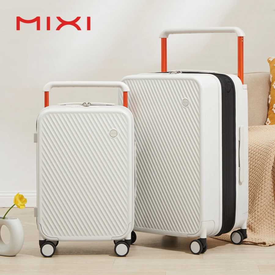 Расширяемая ручная кладь Mixi, легкие, большой вместимости, с широкой ручкой, дорожные чемоданы для ПК, вращающиеся колеса, замок TSA 20, 24 дюйма Багажные сумки