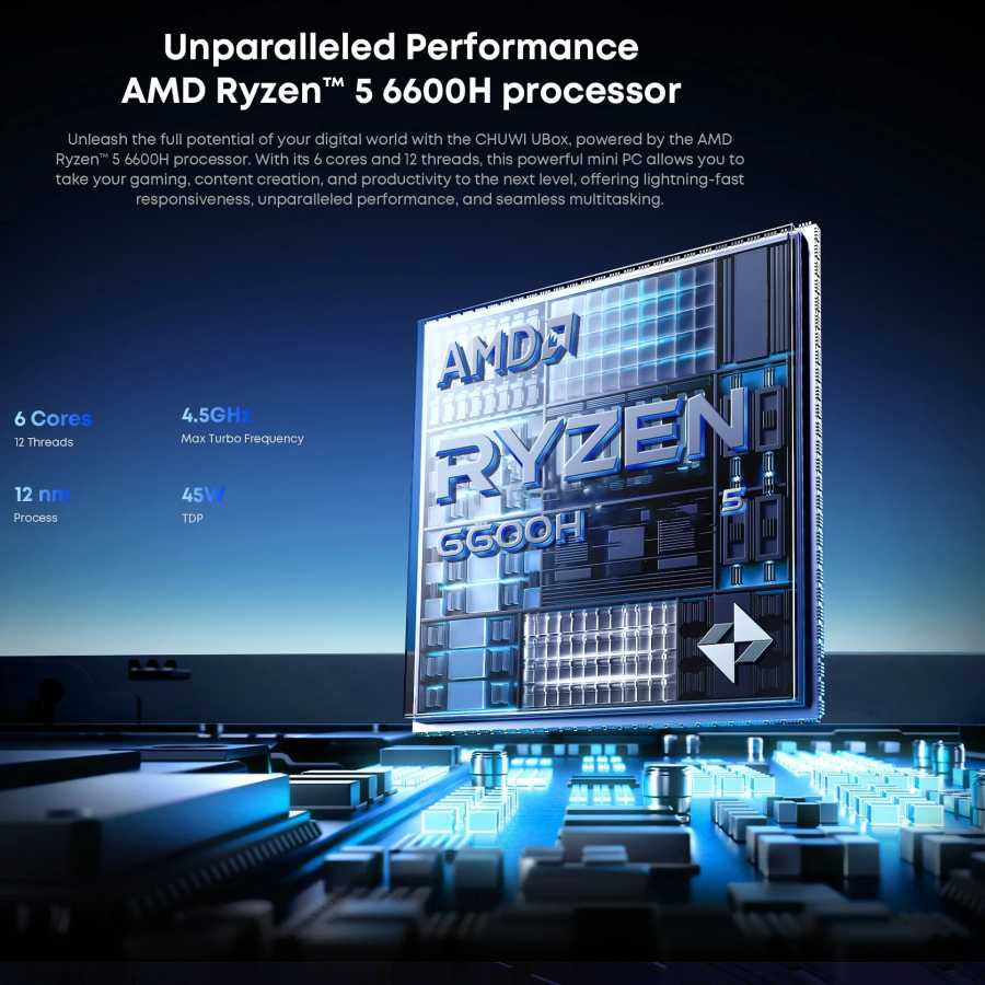 Фотография №2 товара Мини-ПК CHUWI UBox с процессором AMD Ryzen 6600H, 16 ГБ