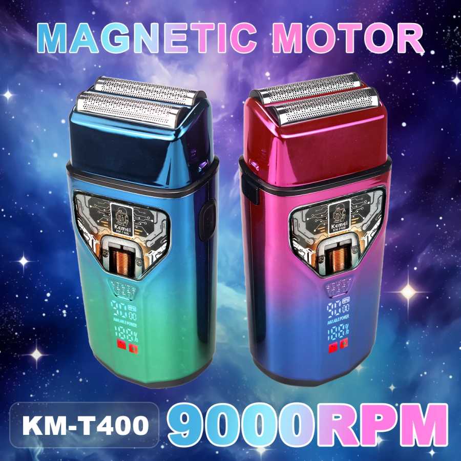 Фотография №1 товара KEMEI KM-T400 Двойная фольга 9000 об/мин 5 Вт Двигатель магнитной