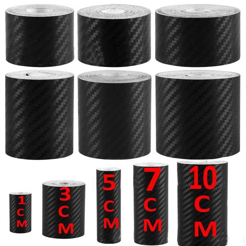DIY Nano 3D наклейки на автомобиль из углеродного волокна, защита порога, лента для бампера, защитная полоса для автомобиля, водонепроницаемая защитная пленка 1/3/5/7/10 м Внешние аксессуары