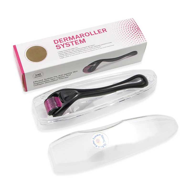 Фотография №1 товара Фиолетовый, черный ролик Derma Roller из нержавеющей стали 540, черный