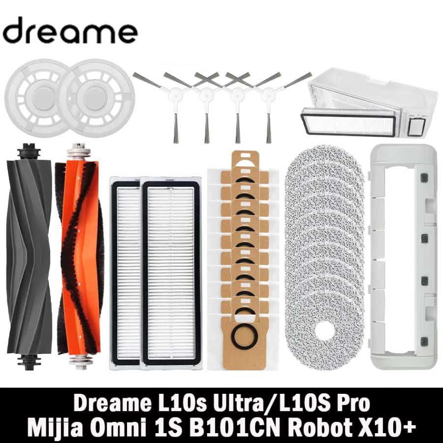 Аксессуары для робота-пылесоса Dreame L10s Ultra L10 Ultra, совместимые с XIAOMI Mijia Omni 1S B101CN, X10+: основная и боковые щетки, фильтры, насадки для влажной уборки. 