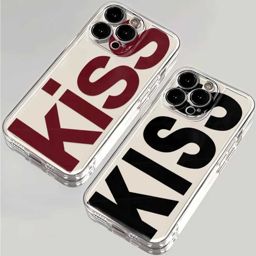 Чехлы для телефонов Kiss English для iPhone 17, 16, 15, 14, Plus, 13, 12, 11 Pro Max Plus 17, воздушный прозрачный силиконовый чехол Чехлы и чехлы для мобильных телефонов