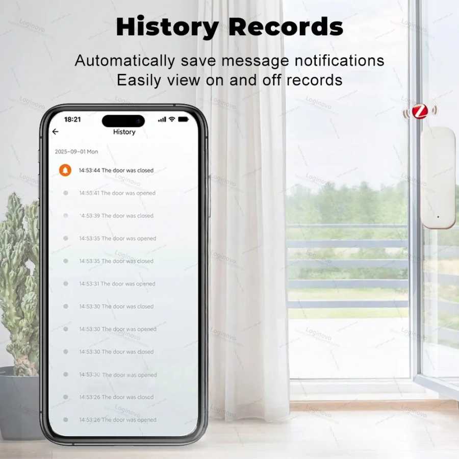 Фотография №4 товара Zigbee датчик входа на дверь, окно, охранная магнитная сигнализация, контактный