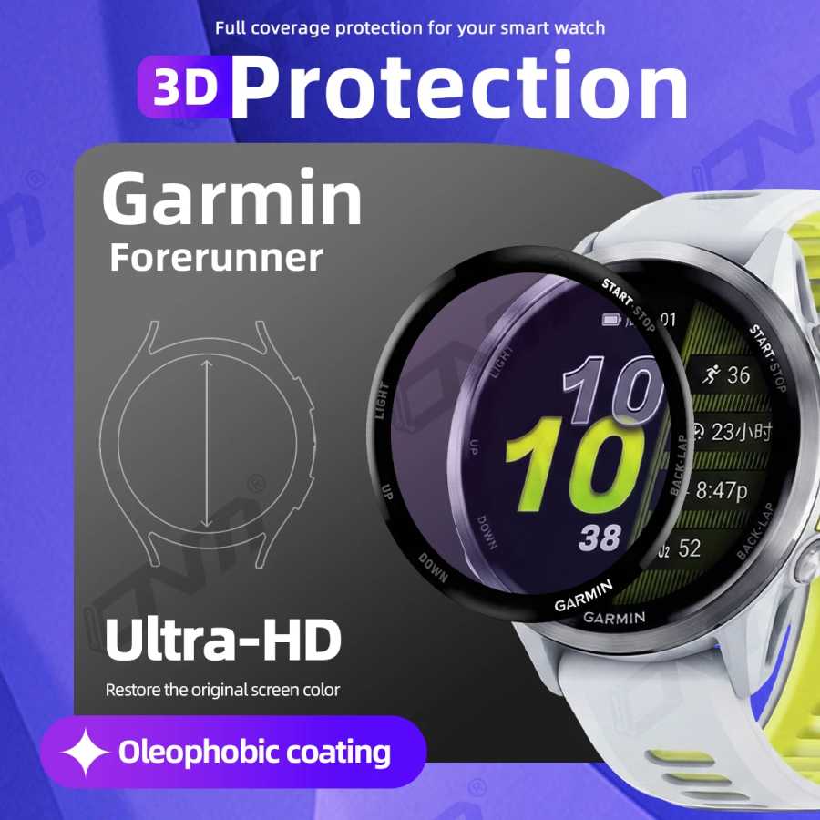 Защитная пленка для экрана Garmin Forerunner 970 570 965 265 265S 42 мм 47 мм, защитная пленка с полным покрытием, устойчивая к царапинам (НЕ стекло) Умная электроника